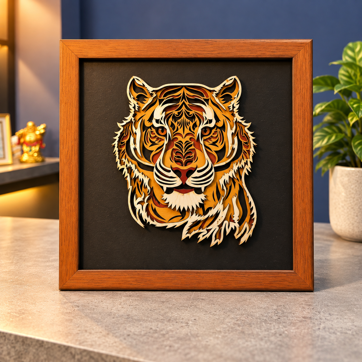 Wooden Tiger Display Stand