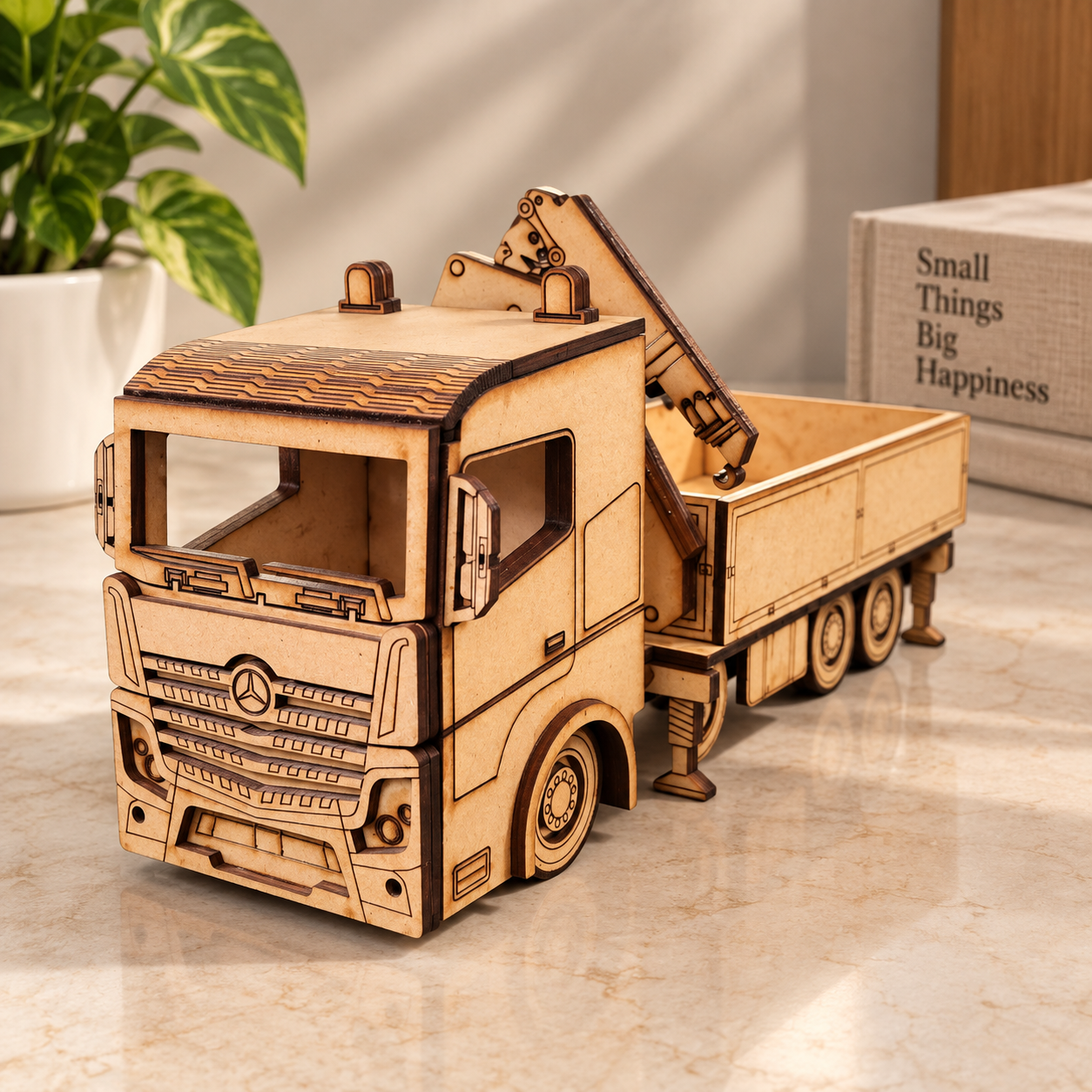 Wooden Excavator Truck Model