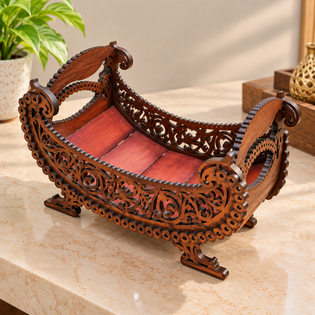 Wooden Decorative Fruit Basket