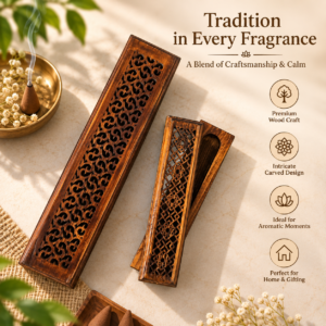 Wooden Incense Stick Holder Box