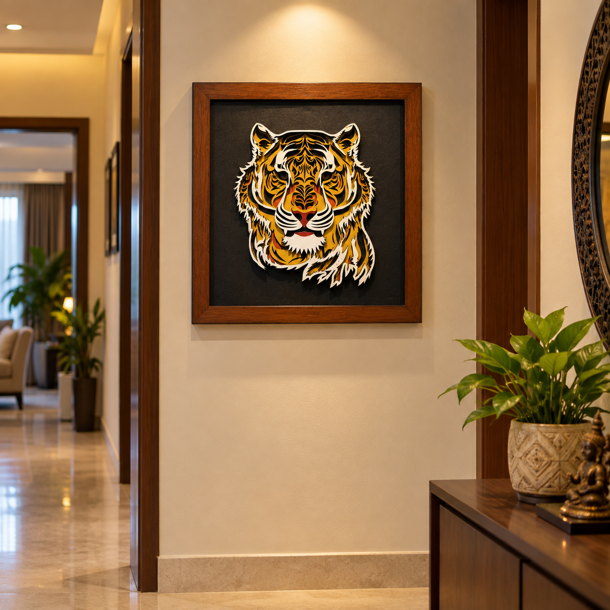 Wooden Tiger Display Stand