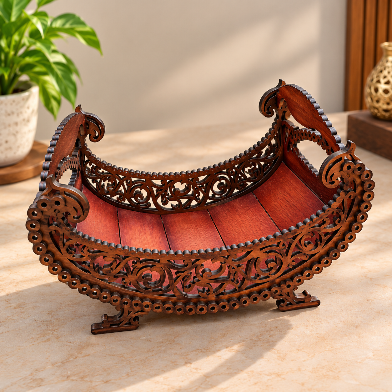 Wooden Decorative Fruit Basket