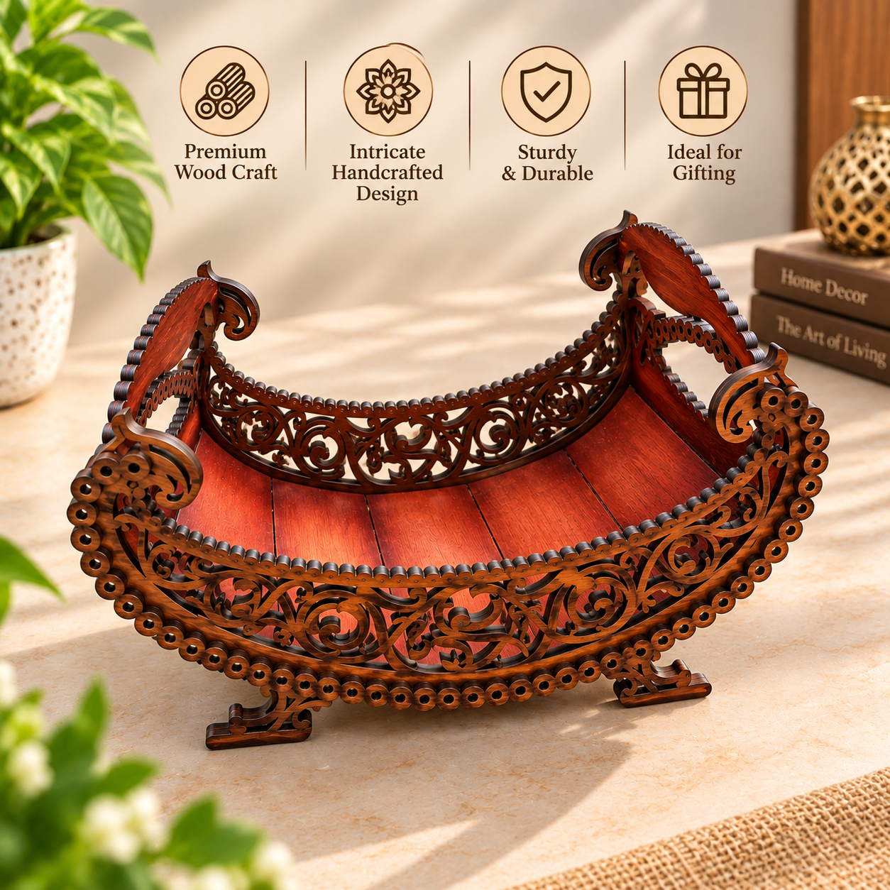 Wooden Decorative Fruit Basket