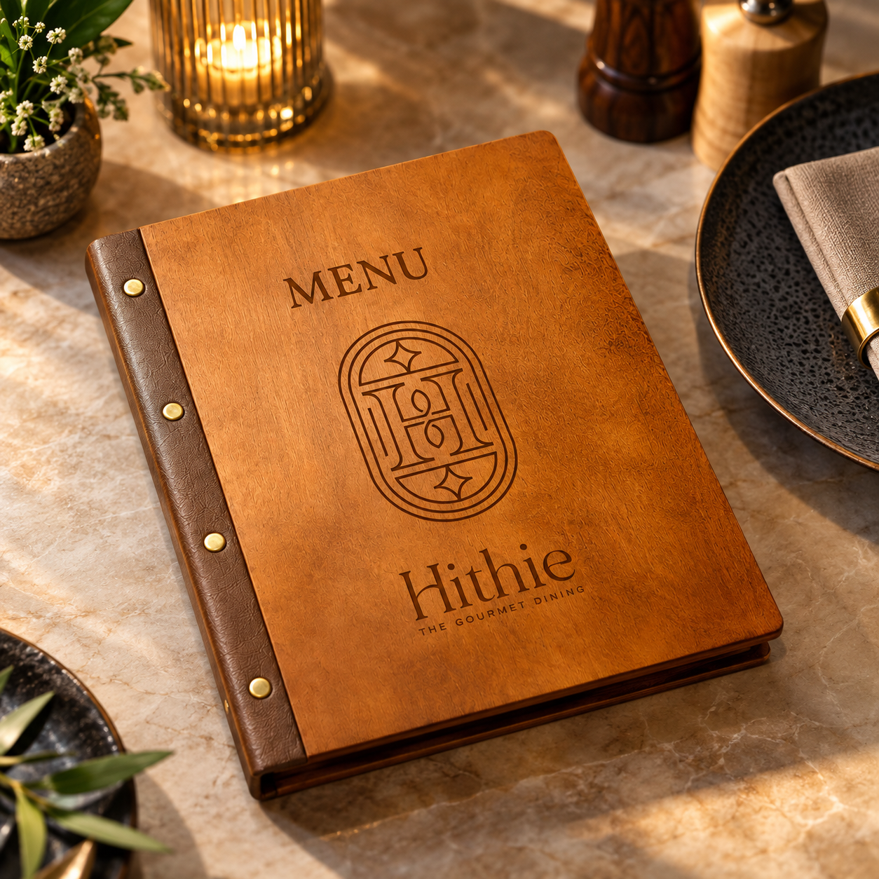 Wooden Restaurant Menu Cover