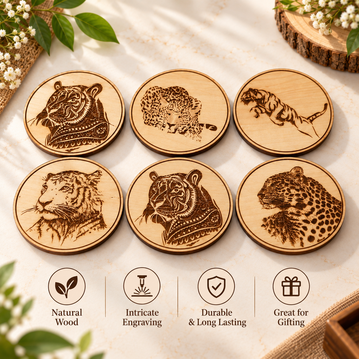 Wooden Engraved Coasters