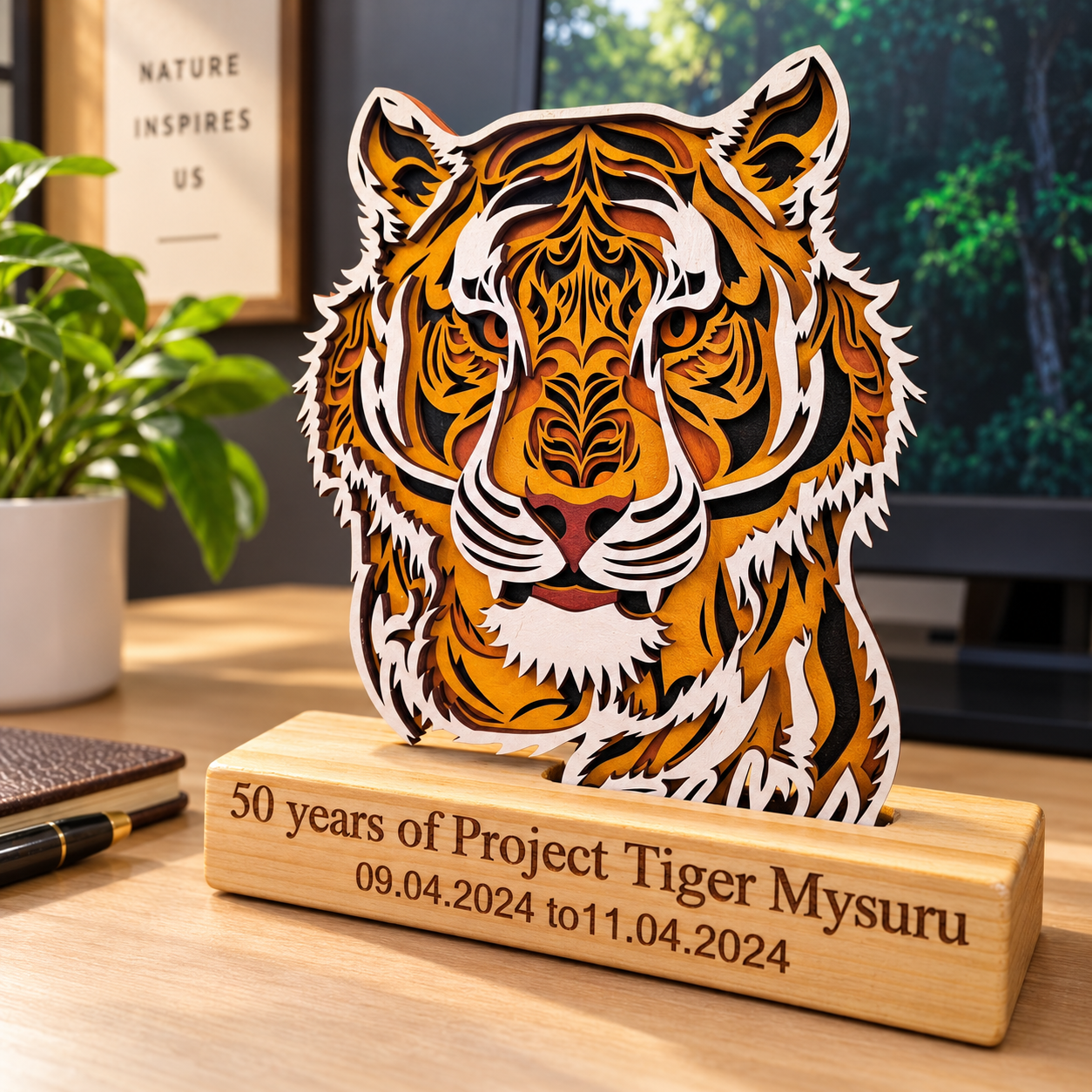 Wooden Tiger Display Stand